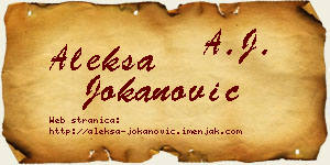 Aleksa Jokanović vizit kartica